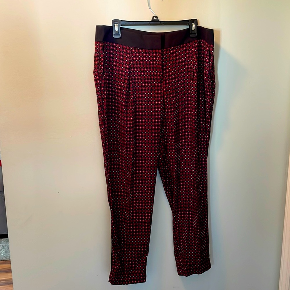 Loft, Maroon and black, ankle length pants, size 12